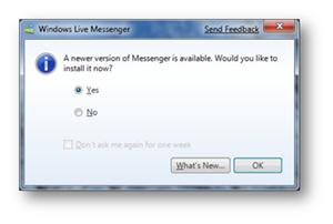 微软开始推送MSN最新版本 9月开始强制升级