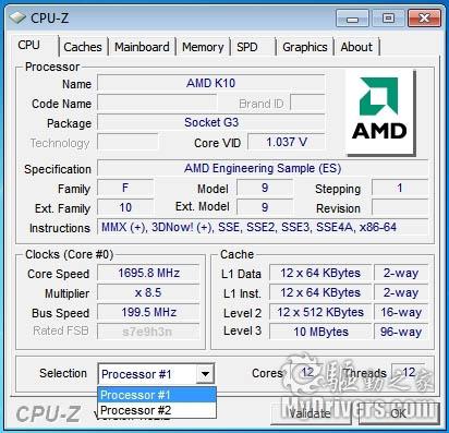 AMD十二核心处理器现身CPU-Z认证资料库