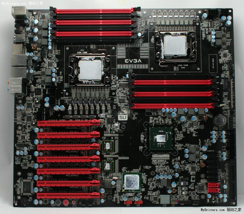 evga双路lga1366发烧主板全图 更多规格