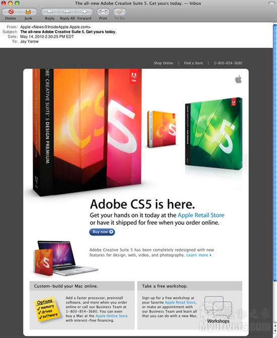 苹果也爱Adobe？帮助促销CS5