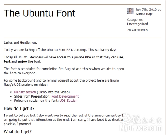 Ubuntu 10.10将采用新的英文字体-ubuntu-驱动