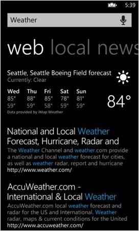 Bing与Windows Phone 7的亲密接触