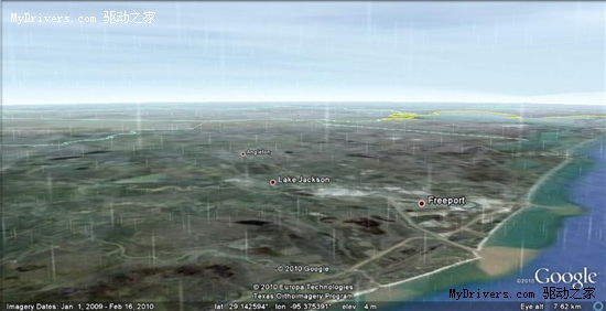Google Earth新增实时雨雪演示功能