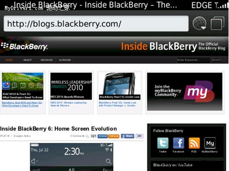 黑莓OS 6内置WebKit内核浏览器新功能说明