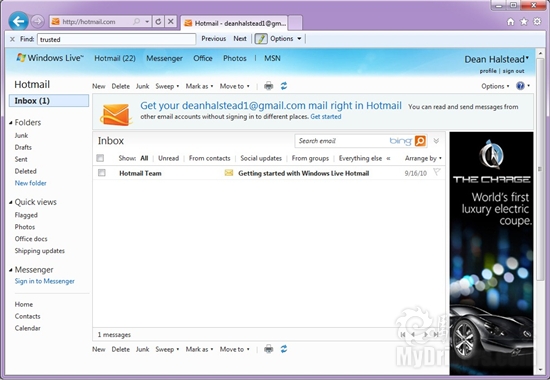 微软Hotmail支持任何邮箱帐号收发邮件-