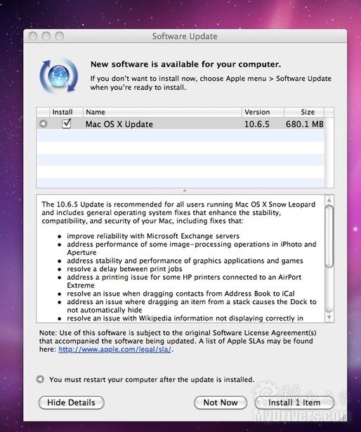 Mac OS X 10.6.5正式发布