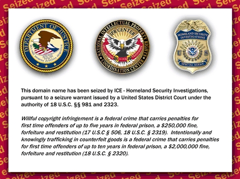 美政府查封数十个BT盗版网站域名
