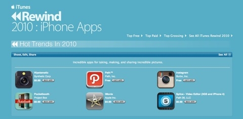苹果公布2010年度最佳iOS应用榜