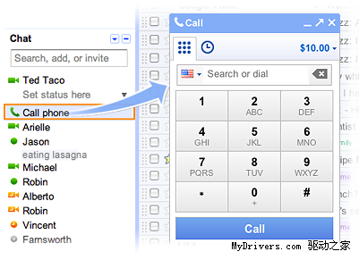 Gmail电话功能2011继续免费 扩大支持地域