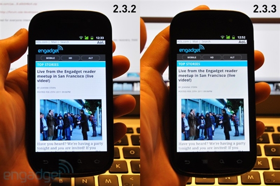 Google称Nexus S升级2.3.3屏幕变色属正常