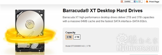 跨越2TB鸿沟 希捷终于发布3TB Barracuda XT硬盘