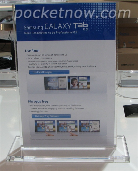 三星Galaxy Tab 8.9平板规格发布前曝光