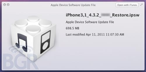 iOS 4.3.2 iPad 2 3G
