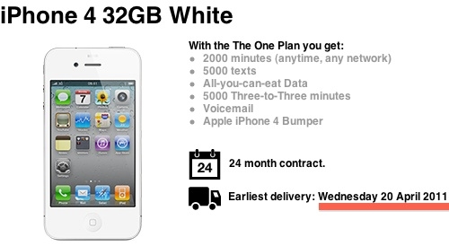 英国运营商4月20日或开售白色版iPhone 4