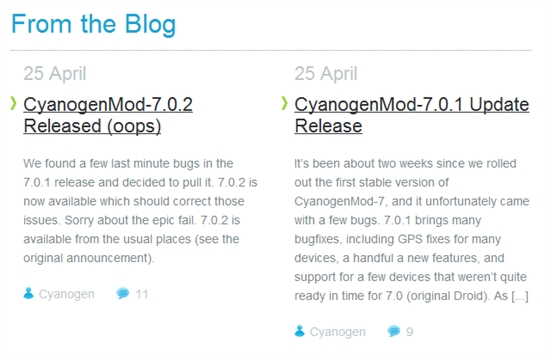 CyanogenMod 7.0.2ų ޸Bug