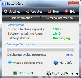 下载：本本电池监控软件BatteryCare 0.9.8.10