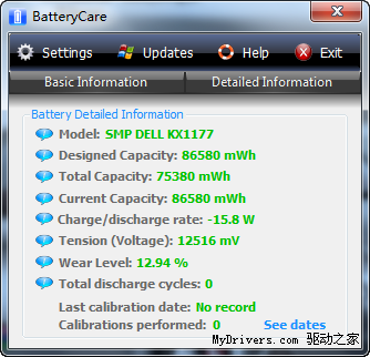 下载：本本电池监控软件BatteryCare 0.9.8.10