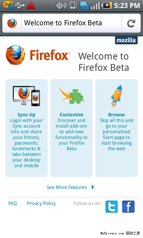 Android测试版Firefox 5.0下载