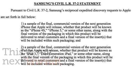 三星律师要求提前查看iPhone 5/iPad 3