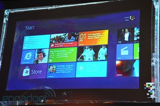微软首次展示Windows 8