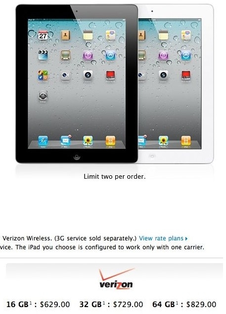 苹果召回美国Verizon版iPad 2