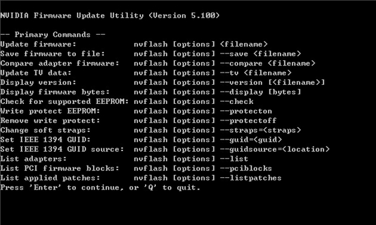 N卡BIOS刷新工具NVFlash 5.100.01版For Windows