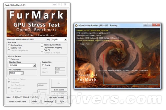 最佳显卡拷机工具FurMark升级1.9.1/1.8.5