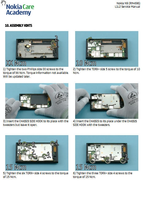诺基亚N9维修手册泄露 首现N9拆解图