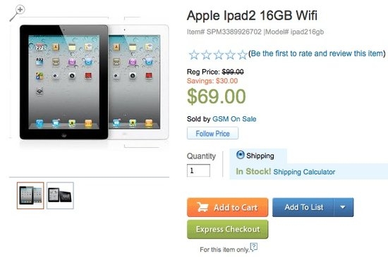 美零售商误将iPad标价69美元 订单被取消