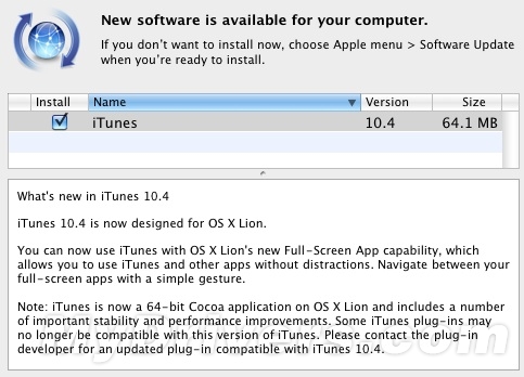 Lion Safari 5.1/iTunes 10.4
