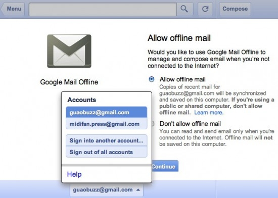 离线功能回归Gmail
