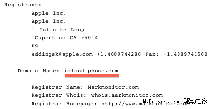 苹果获iCloud iPhone.com域名所有权