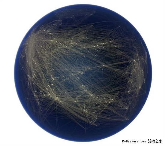 13年绘制人类全球活动地图：地球变身蜘蛛网