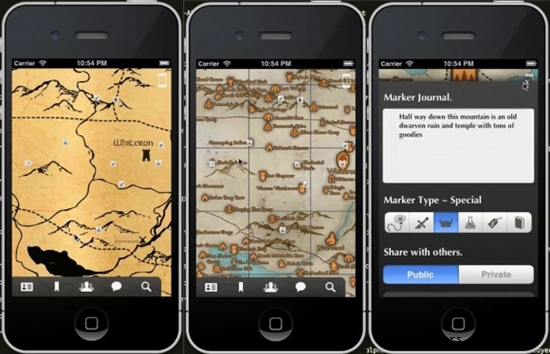《上古卷轴5》互动地图登陆iOS和安卓平台