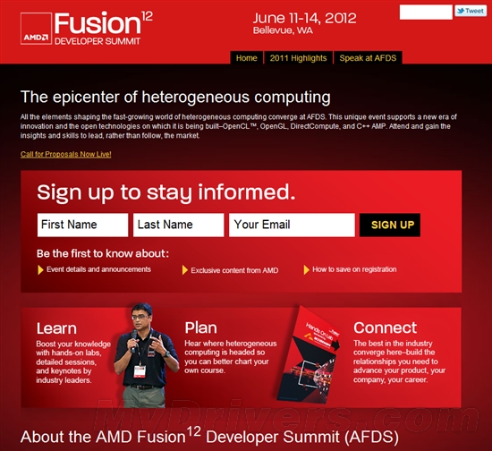 AMD宣布Fusion12开发者峰会 再推异构计算