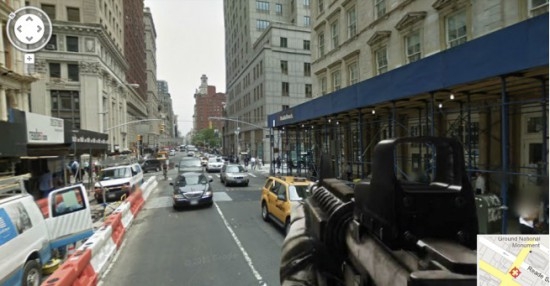 Google街景也能玩FPS 端M4A1扫街