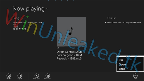 Windows 8内置音乐播放器截图抢鲜