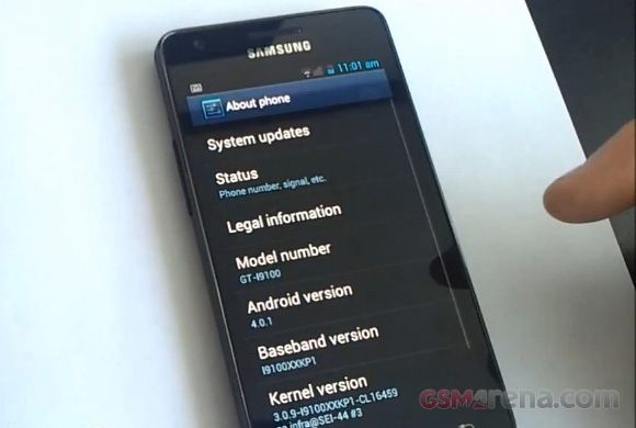 三星Galaxy S II官方Android 4.0偷跑亮相