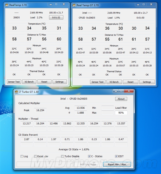 小巧的Intel处理器温度计Real Temp 3.70