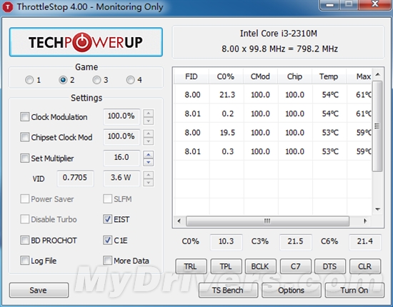 小巧的Intel处理器温度计Real Temp 3.70