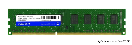 默认频率DDR3-1600MHz 威刚单条8GB内存来了