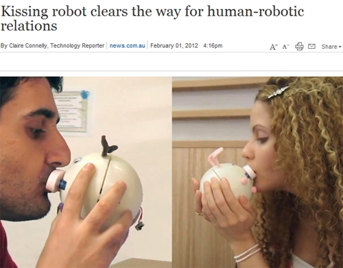 新加坡开发出接吻机器人 能模拟与伴侣接吻感觉