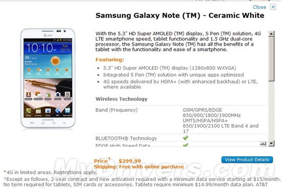 配置出色 Galaxy Note LTE版预售中
