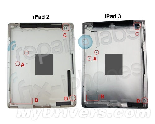 iPad 3后壳曝光：电池容量比iPad 2大一倍