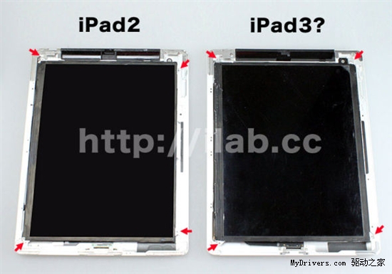 iPad 3零部件曝光 后盖比Pad 2厚