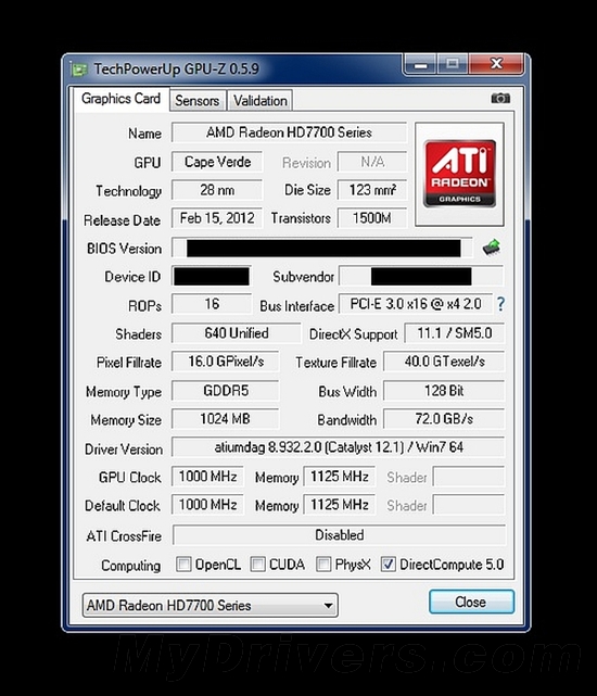GPU-Z截图证实HD7770规格：640SP