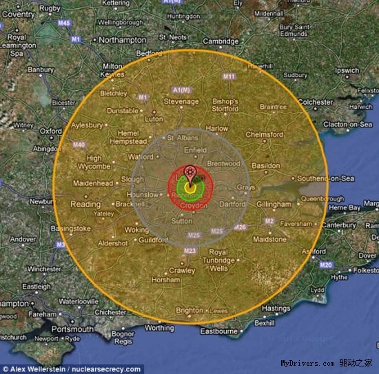 核地图展示核武器恐怖破坏程度