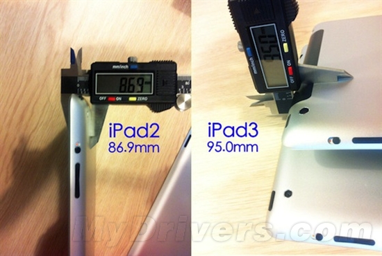 iPad 3真机曝光：机身厚度9.5mm
