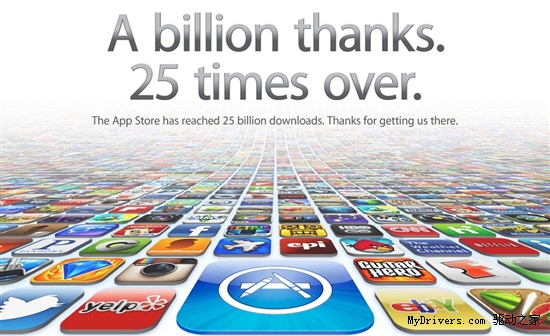 苹果App Store商店下载量突破250亿次