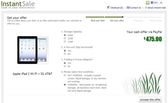 eBay推动iPad以旧换新：最高折现475美元